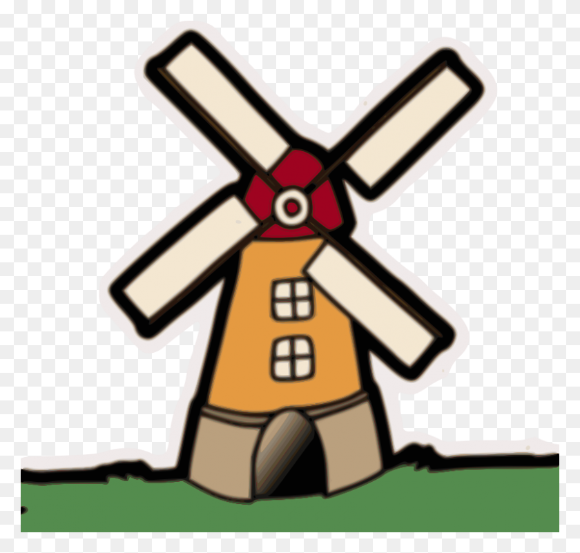800x761 Free Clipart Windmill - Mill Clipart