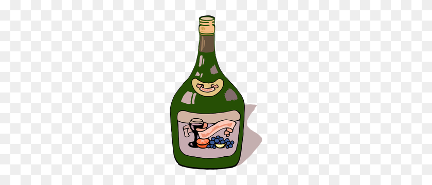 180x300 Free Clipart Wine Bottle And Glass - Wine Bottle Clip Art Free