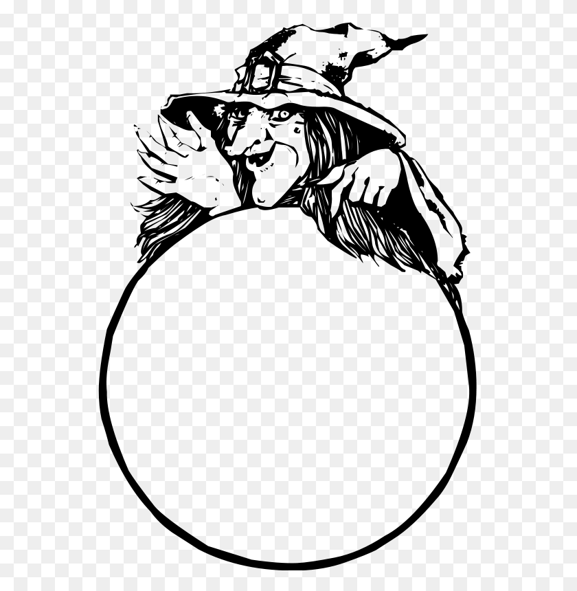 557x800 Free Clipart Witch With Crystal Ball Liftarn - Crystal Ball Clipart
