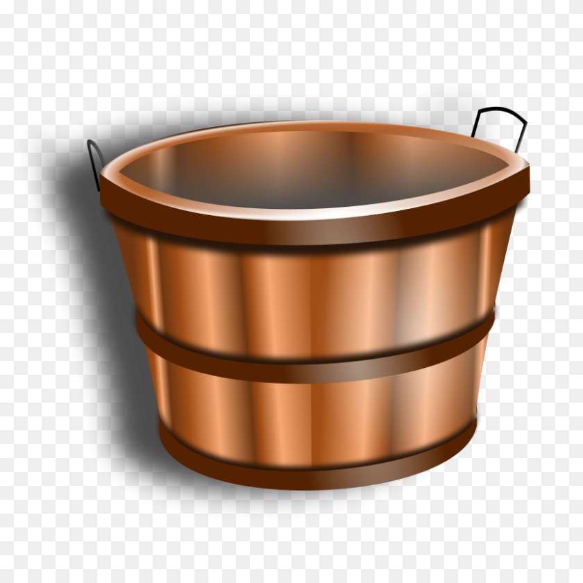 800x800 Free Clipart Wooden Bucket - Copper Clipart