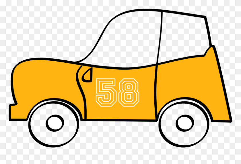 800x527 Бесплатный Клипарт Yellow Fun Car - Funny Car Clipart