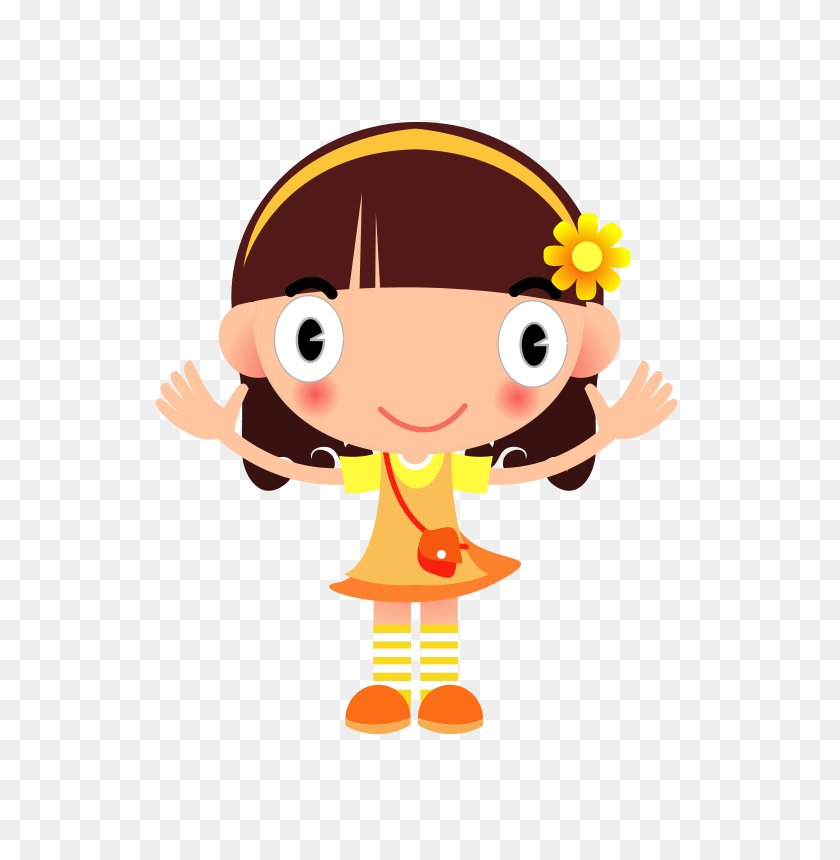 566x800 Free Clipart Yellow Girl - Girl Student Clipart