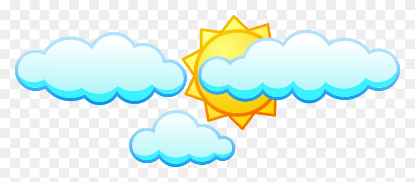2282x906 Free Cloud Template Download Free Clip Art Free Clip Art - Sun And Clouds Clipart