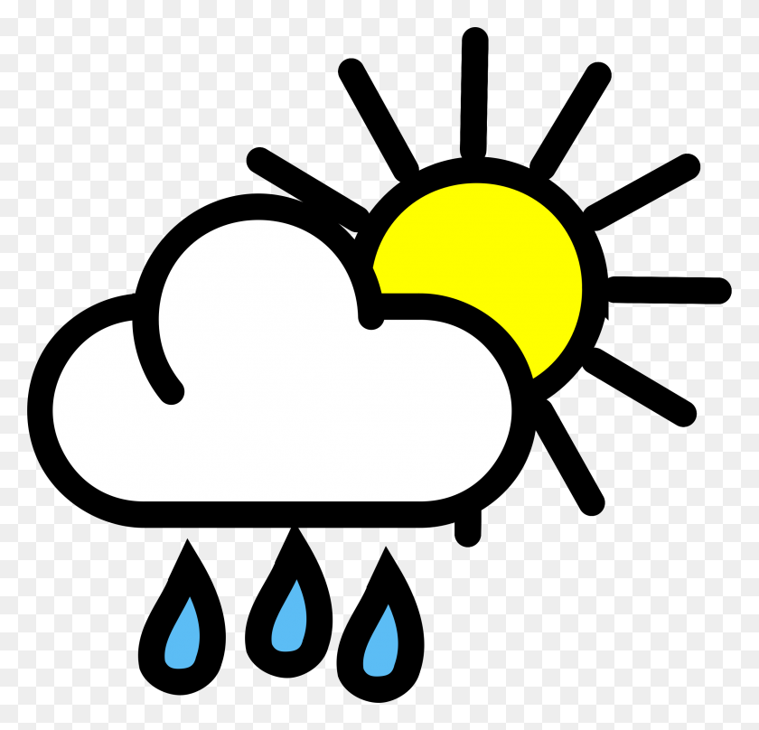 2394x2296 Free Cloudy Clipart - Mostly Sunny Clipart