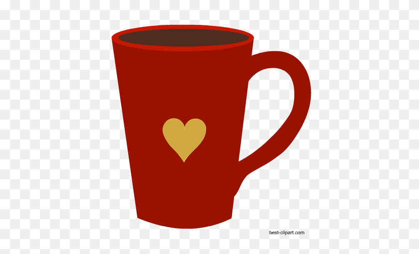 450x450 Free Coffee Mugs And Coffee Beans Clip Art Images - Watercolor Heart Clipart