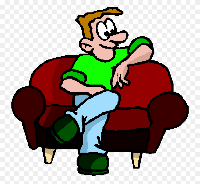 750x713 Free Couch Clipart - Sitting In Chair Clipart