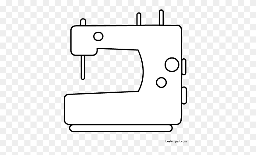450x450 Free Craft Clip Art Graphics - Sewing Machine Clipart Black And White