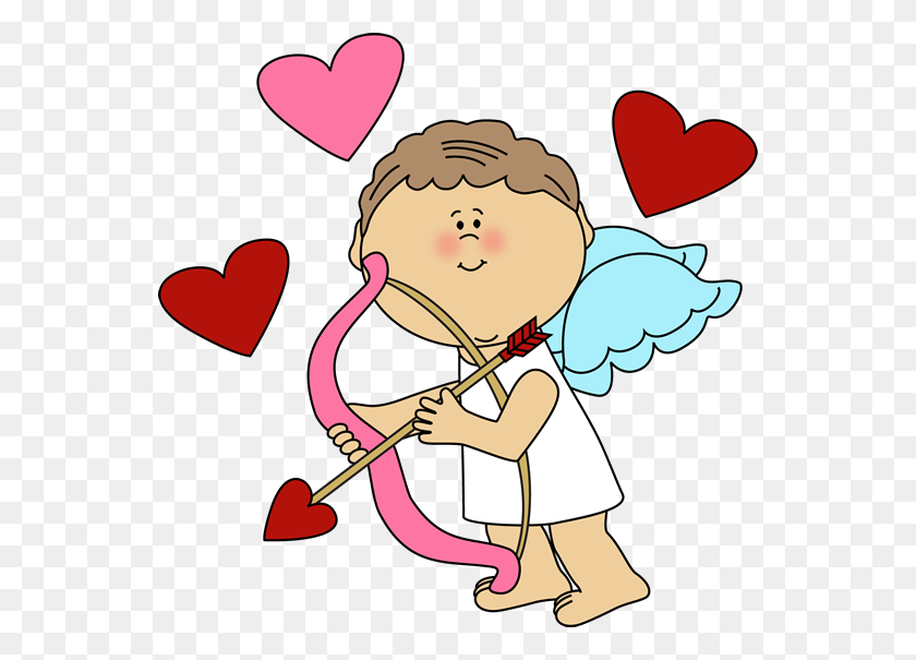 550x545 Free Cupid Clip Art - Valentines Day Hearts Clipart