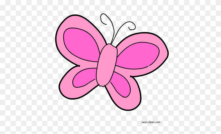 450x450 Free Cute Butterfly Clip Art Graphics - Pink Butterfly Clipart