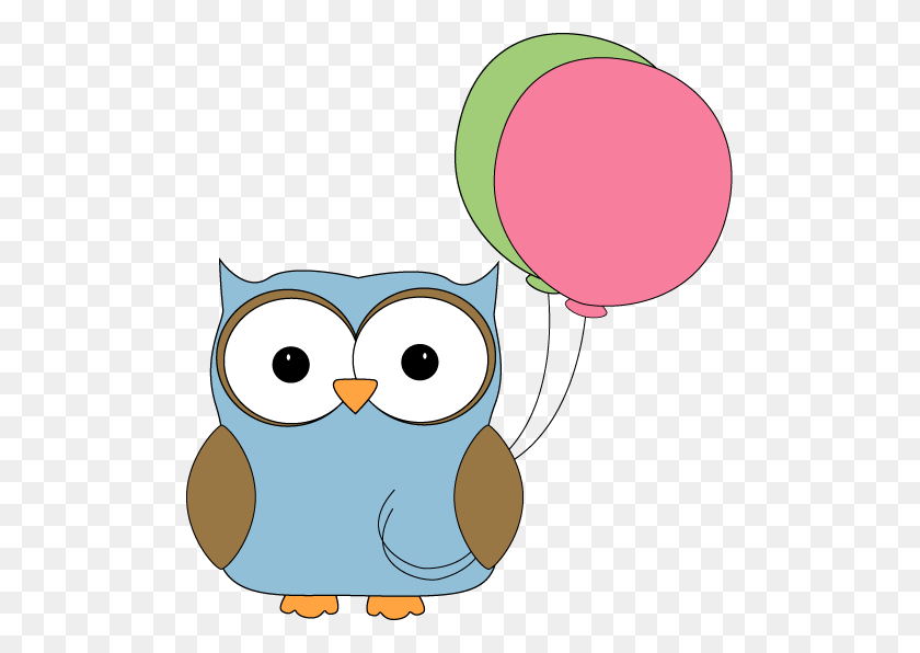 499x536 Free Cute Clip Art Owl With Balloons Clip Art Image - Smart Owl Clipart