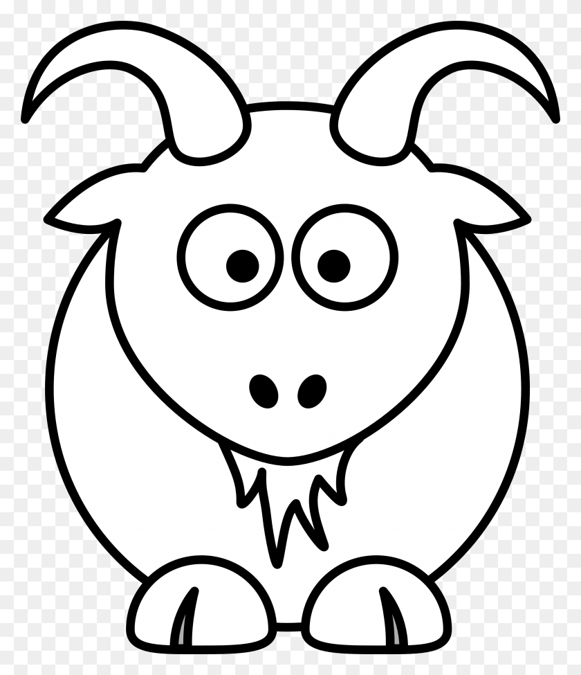 2555x2998 Free Cute Goat - Sick Clipart Black And White