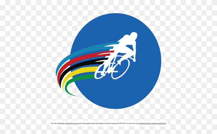 456x457 Бесплатный Векторный Логотип Велосипедиста И Векторная Графика - Клипарт С Префиксом