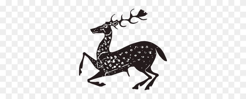 300x279 Free Deer Head Silhouette Clip Art - Deer Antlers Clipart