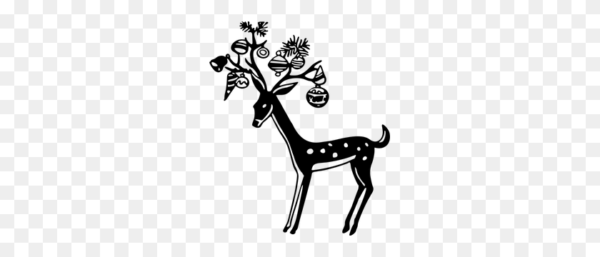 253x300 Free Deer Vector Clipart - Buck Clipart Black And White
