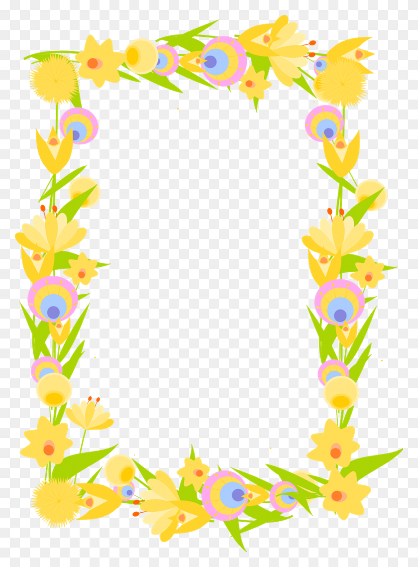 867x1200 Free Digital Floral Frame Png And Diy Stationery - Floral Frame PNG