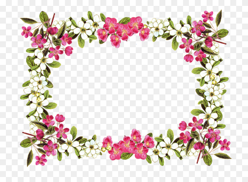 1600x1143 Free Digital Flower Frame Png In Vintage Design Blumenrahmen - Small Flowers Clipart
