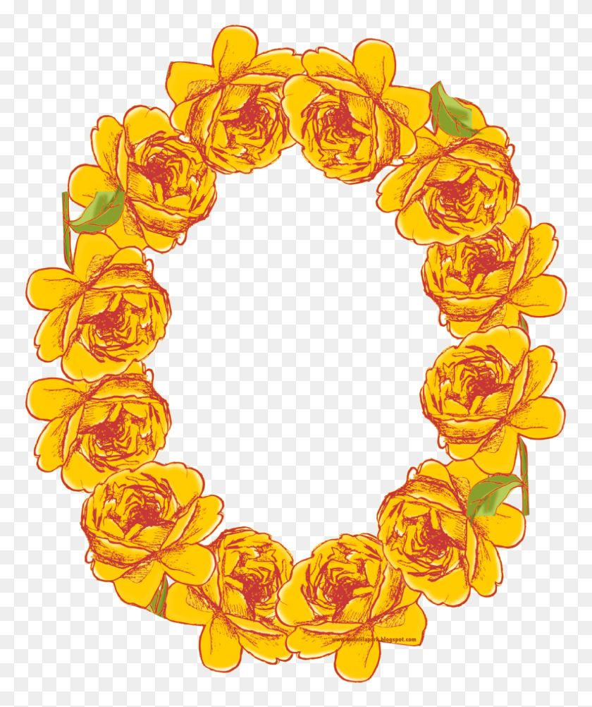 1136x1373 Free Digital Oval Yellow Rose Frame Png - Rose Frame PNG