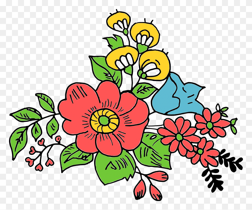 1479x1216 Free Download - Flower Drawing PNG