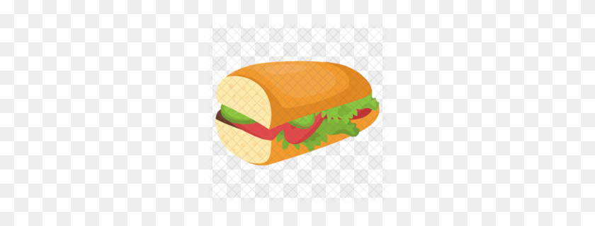 260x260 Free Download Line Art Clipart Panini Submarine Sandwich - Sub Sandwich Clip Art