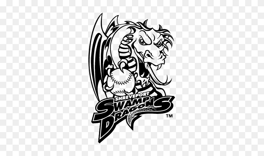 289x436 Скачать Бесплатно Векторный Логотип Shreveport Swamp Dragons - Черно-Белый Клипарт С Болотами