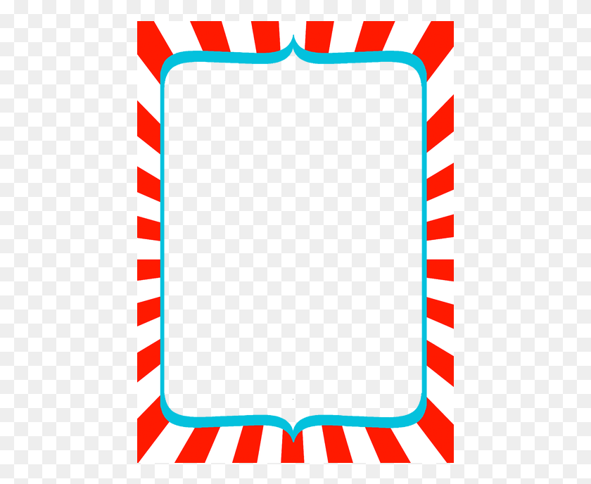 450x628 Free Dr Seuss Border Inspired Frame - Red Border PNG
