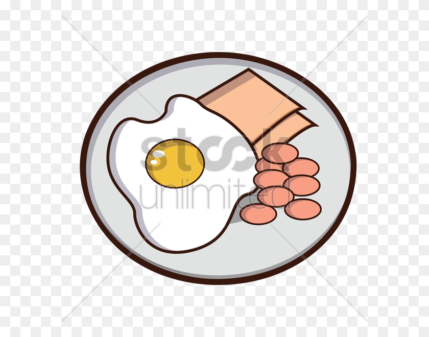 600x600 Бесплатное Яйцо, Запеченная Фасоль И Ветчина На Завтрак - Векторное Изображение - Запеченная Фасоль Клипарт