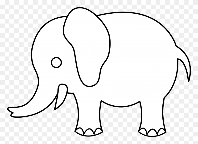 5828x4129 Бесплатные Клипарты Наброски Слона - Индийский Слон Клипарт