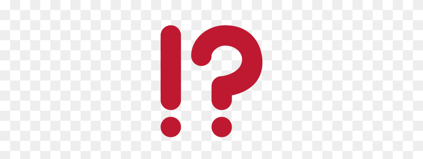 256x256 Free Exclamation, Interrobang, Mark, Punctuation, Question Icon - Red Question Mark PNG