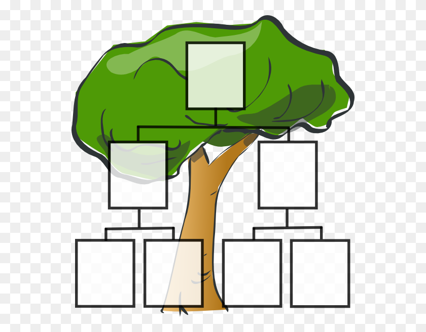 558x596 Free Family Tree Clip Art - Tree With Roots Clipart Free