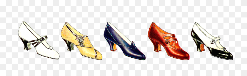 1600x414 Free Fashion Clip Art Vintage Women's Shoe Fashion Graphic Border - Celery Clipart