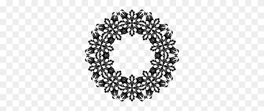 300x294 Free Floral Vector Design - Floral Circle PNG