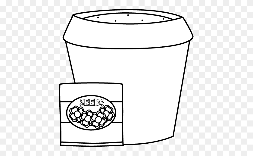 447x458 Free Flower Pot Outline - Meteor Clipart Black And White
