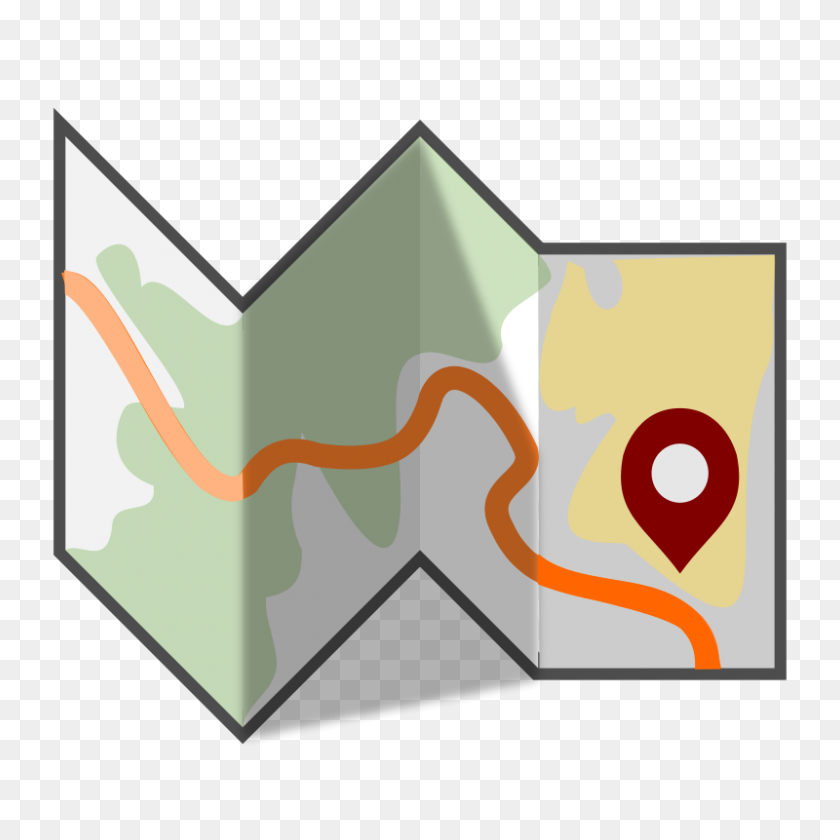 800x800 Free Folded Travel Map Clip Art Map It - Travel Clip Art
