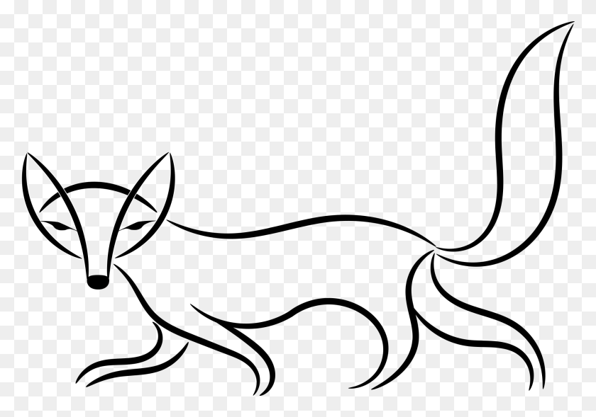 2000x1358 Free Fox Clip Art - Pets Black And White Clipart