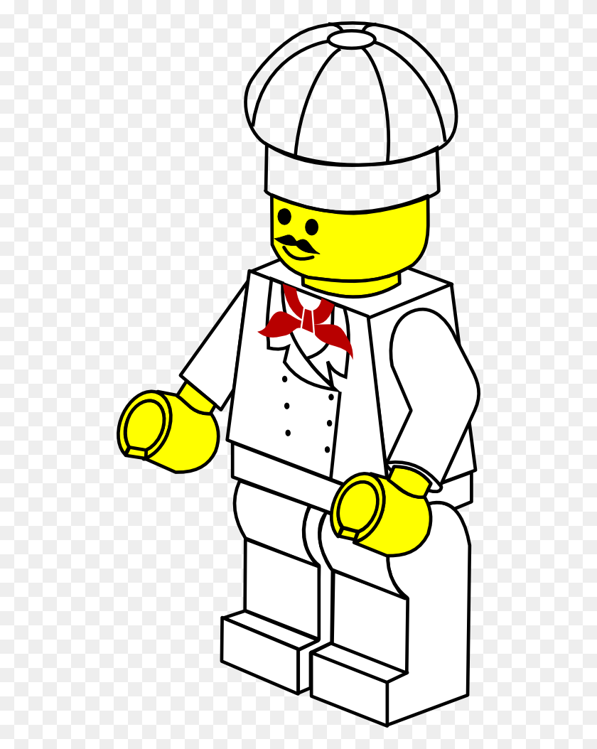 512x994 Free Chef Clipart - Lego Border Clipart