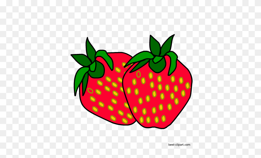 450x450 Free Fruits Clip Art Images And Graphics - Strawberry Black And White Clipart