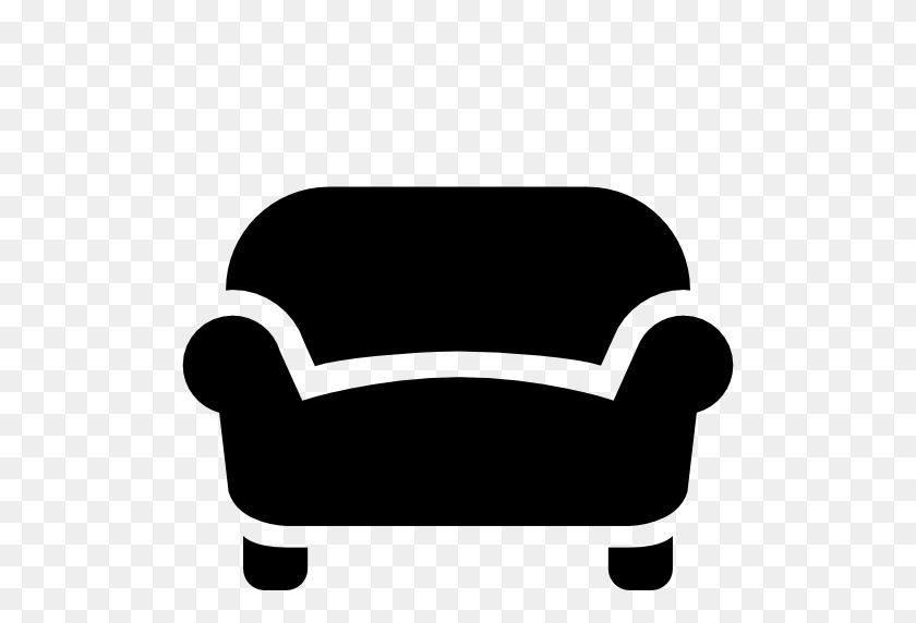512x512 Free Furniture Icons Lds Silhouettes Leather - Couch Clipart Black And White
