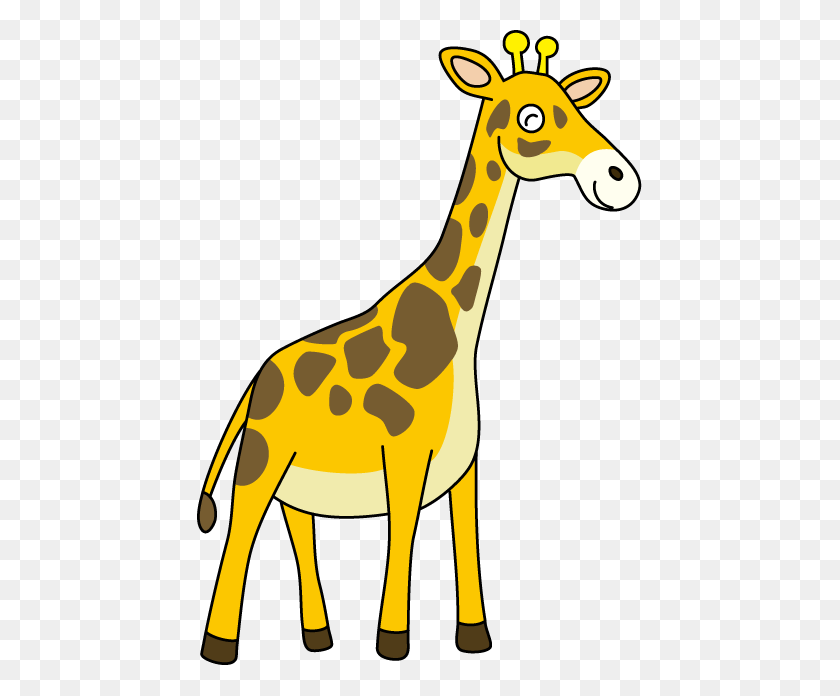 445x636 Free Giraffe Clipart Image - Giraffe Clipart Outline