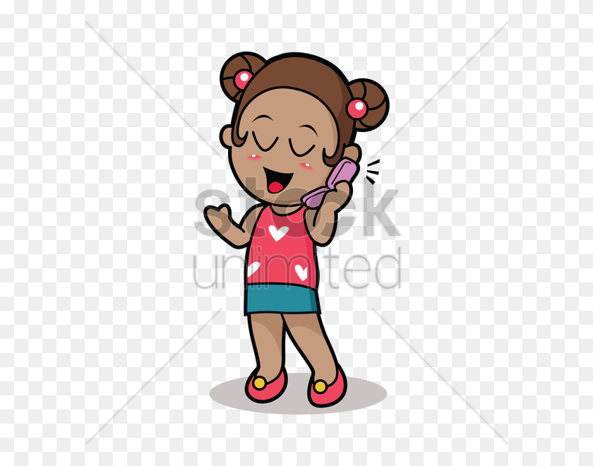 600x600 Free Girl Speaking On Phone Vector Image - Person Speaking Clipart