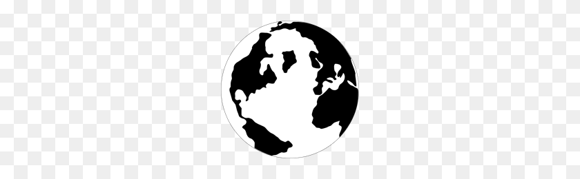 200x200 Free Globe Clipart Png, Globe Icons - Globe Black And White Clipart