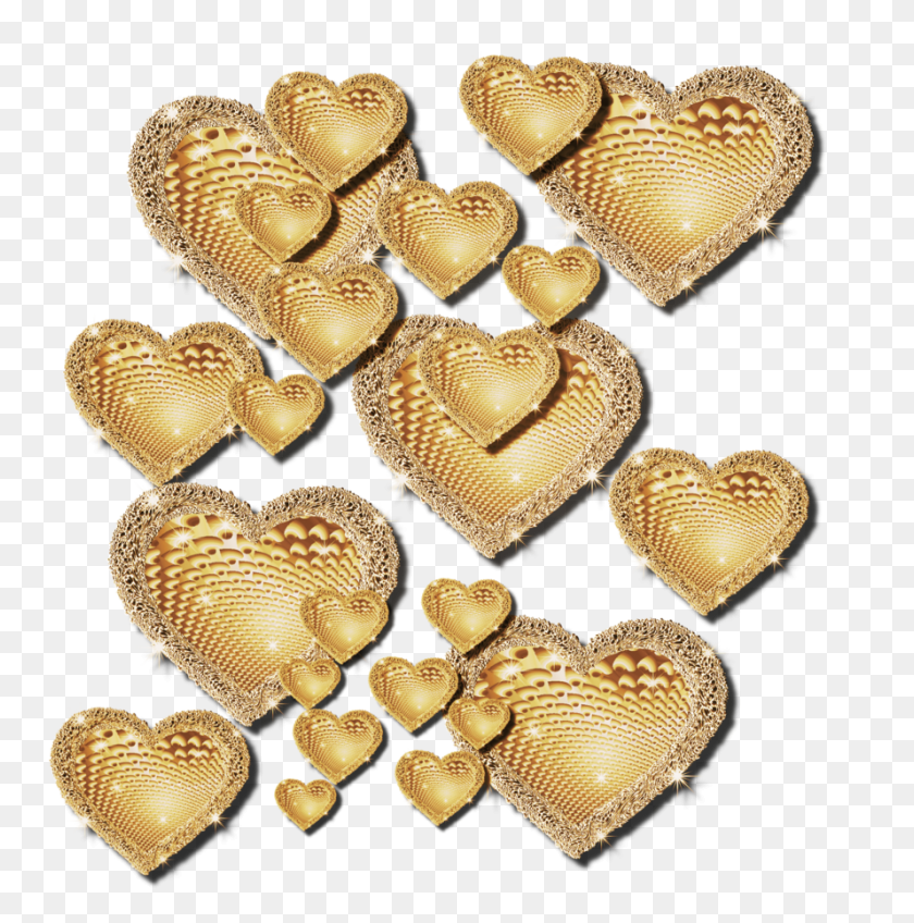 889x899 Free Gold Heart Clipart - Heart Border Clipart