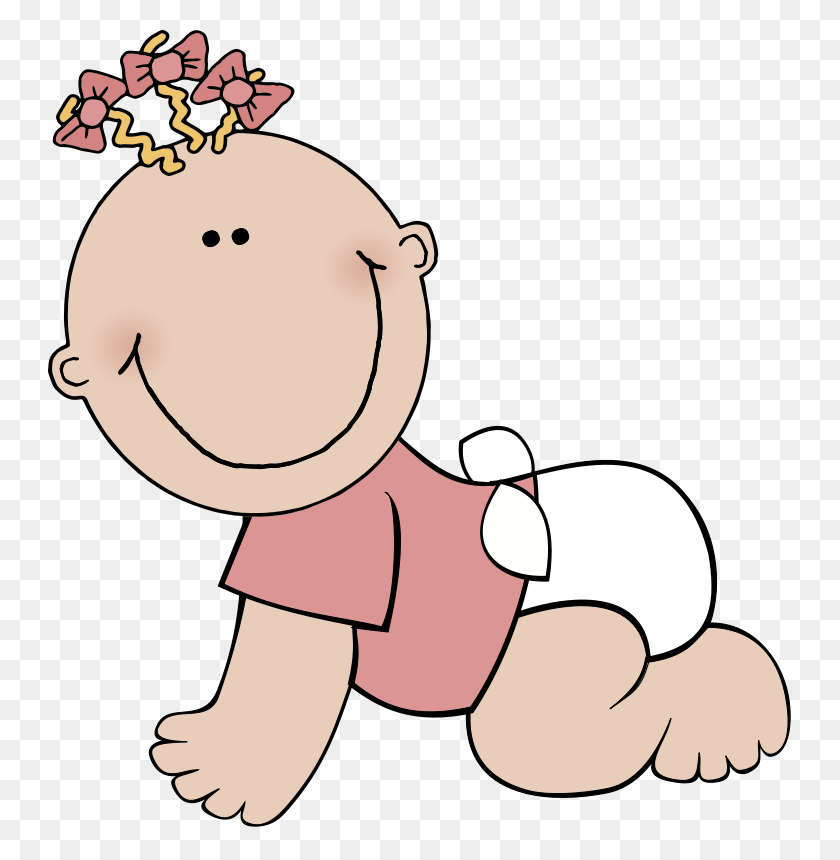 743x800 Free Graphics Of Babies - Girl Waking Up Clipart