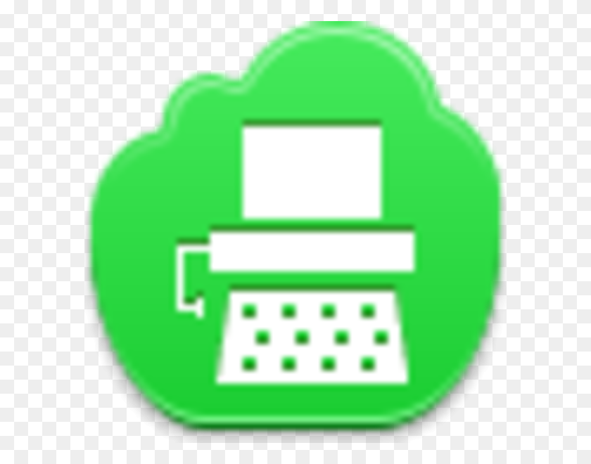 600x600 Free Green Cloud Typewriter Free Images - Typewriter Clipart