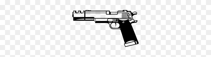 300x168 Free Gun Clipart Png, Gun Icons - Shotgun Clipart Black And White