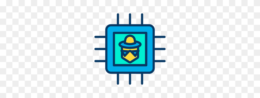 256x256 Free Hacker Microchip Icon Download Png - Microchip PNG