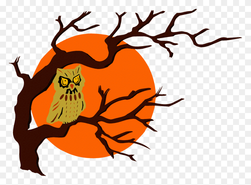 1600x1154 Free Halloween Borders Clip Art - Scary Tree Clipart