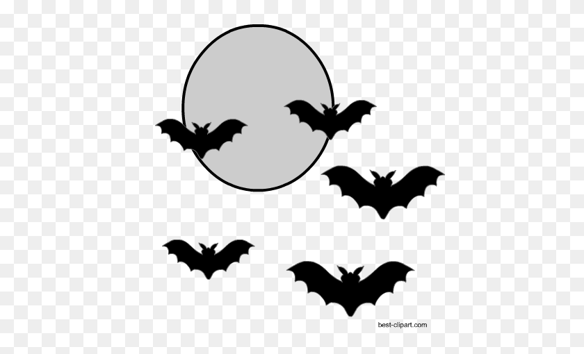 450x450 Free Halloween Clip Art - Moon And Stars Clipart Black And White
