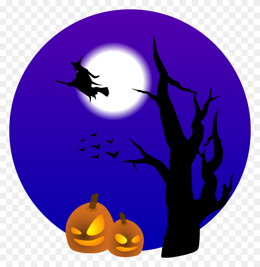780x800 Imágenes Prediseñadas De Halloween Gratis Gratis Fun Cute - Cute Moon Clipart