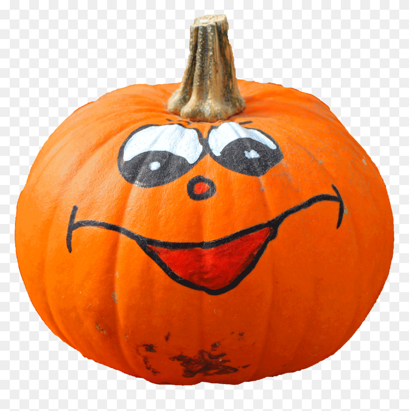 2500x2515 Calabaza De Halloween Gratis Con Una Cara Pintada Divertida Imagen Png - Cara De Calabaza Png