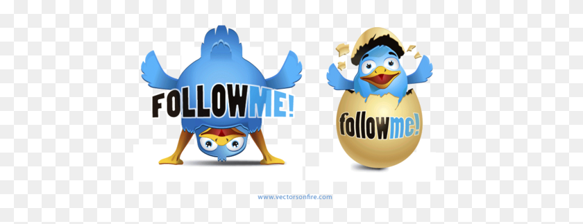 455x263 Free Happy Twitter Birds - Follow Me Clipart
